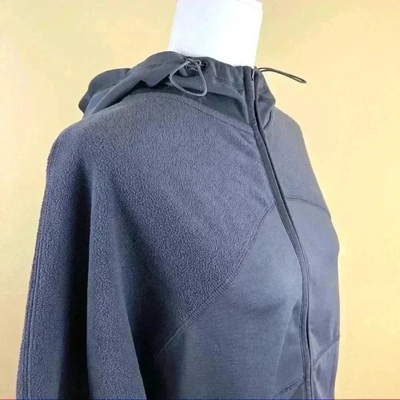 Puma Gray Yogini Cropped Zip Fleece Hooded Jacket Size XL - Picture 5 of 13